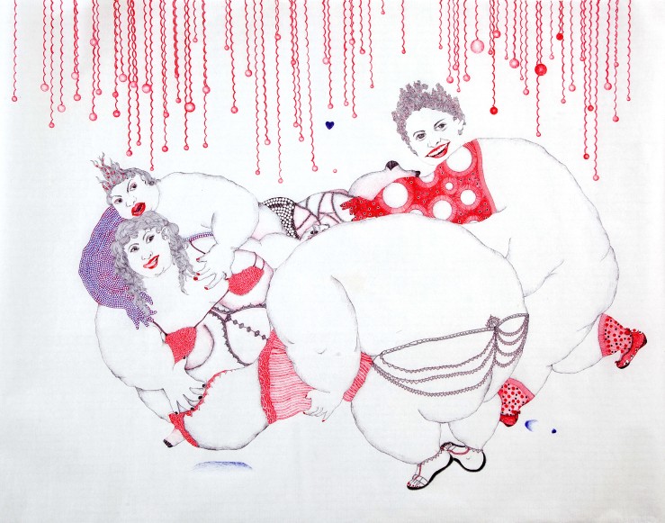 9. VIDHA SAUMYA, _Ur an angel, Thanks a tonne!_, 2010, Cello Gripper on Wenzhou paper, 68 x 91.4 cm